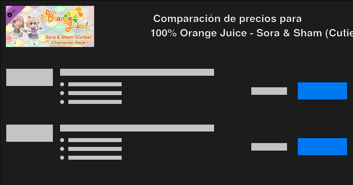 Compra 100 Orange Juice Sora & Sham (Cuties) Character Pack barato