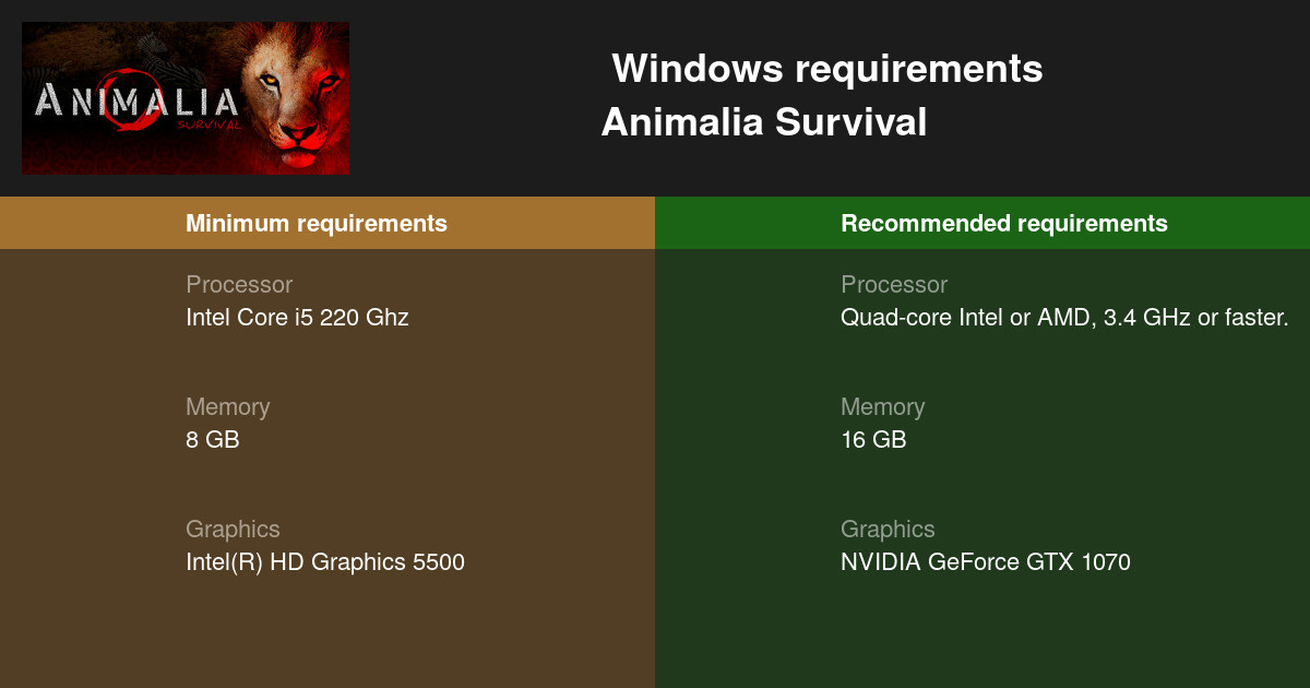 Animalia Survival System Requirements — Can I Run Animalia Survival on
