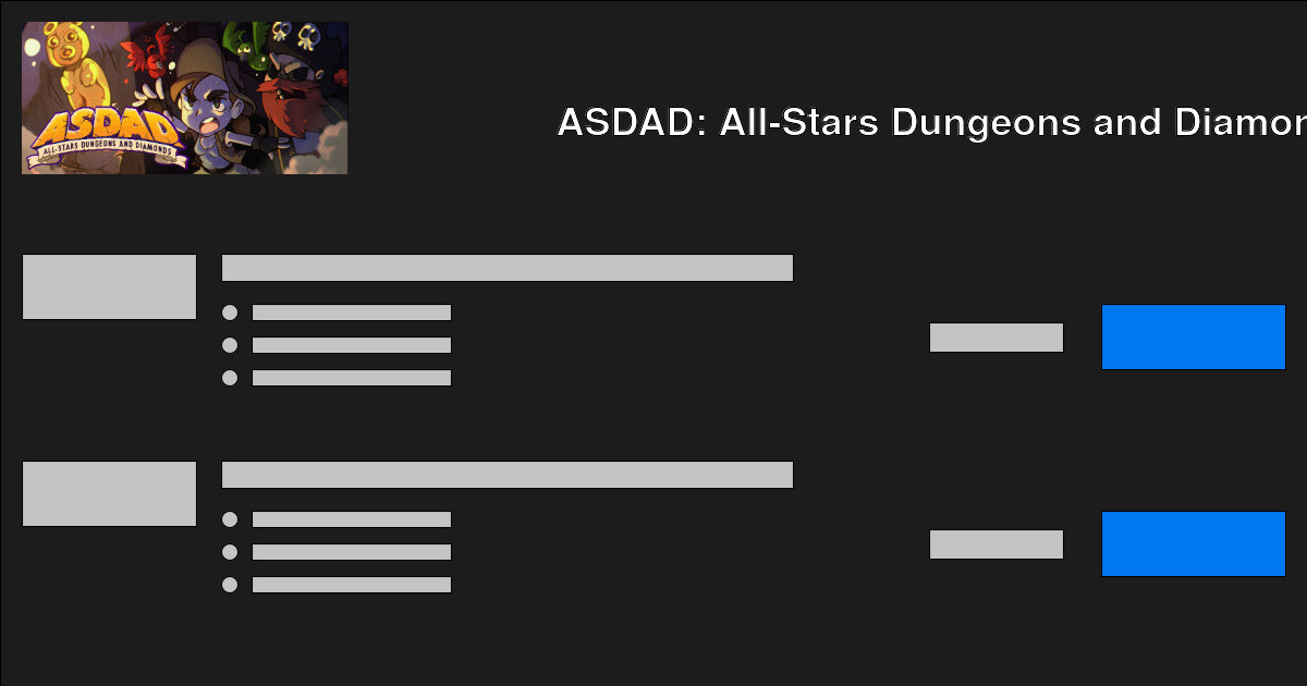 以便宜的价格购买 ASDAD: All-Stars Dungeons and Diamonds - 价格比较
