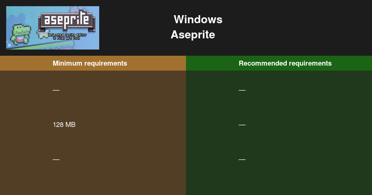 Aseprite Requirements Windows Ko 