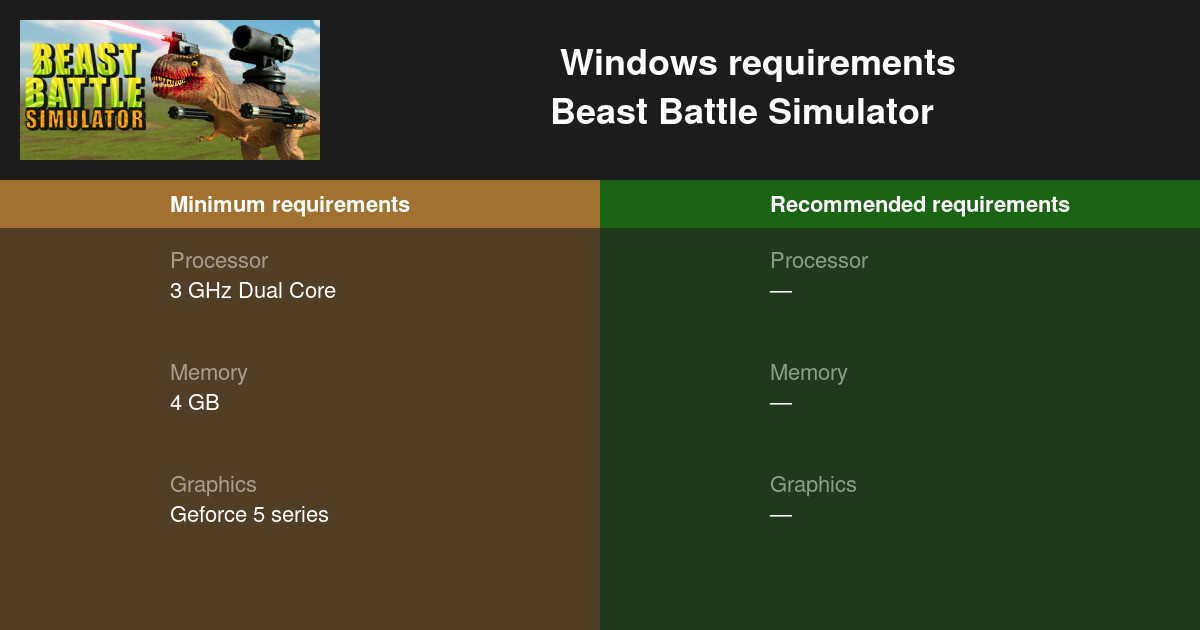 what kind of ap is required to play beast battle simulator
