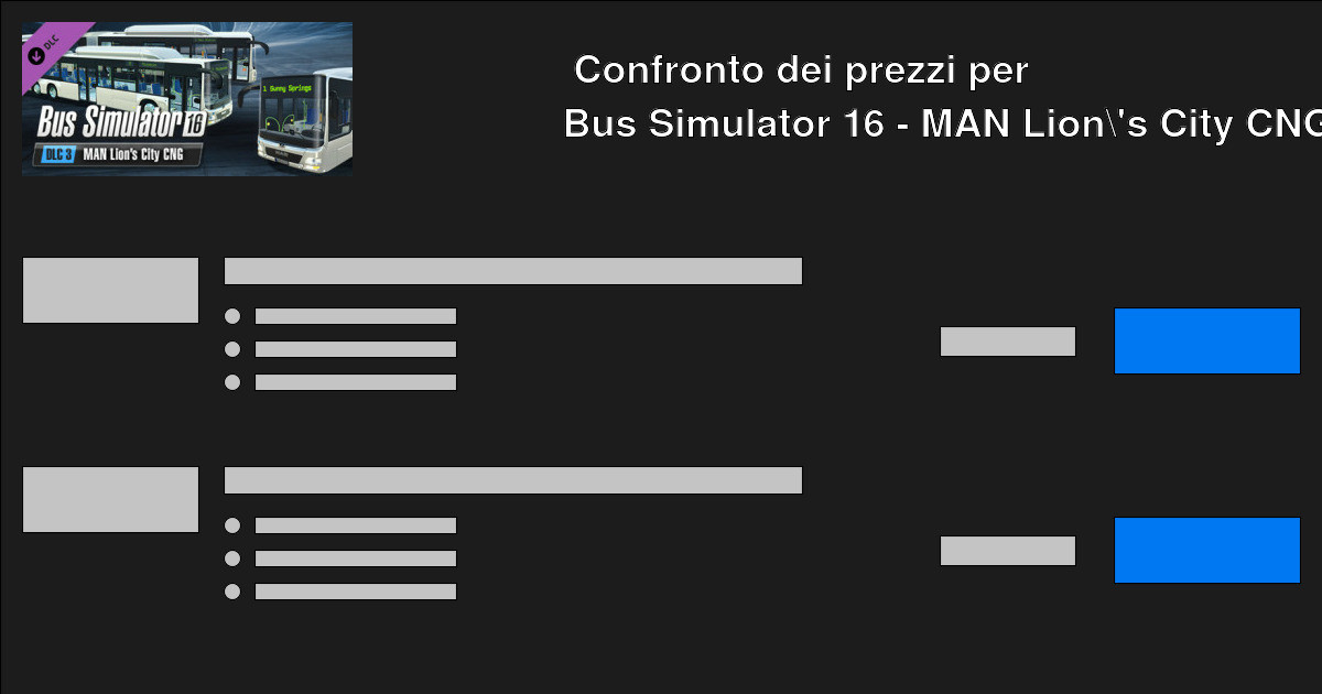 Compra Bus Simulator 16 - MAN Lion's City CNG Pack a buon ...