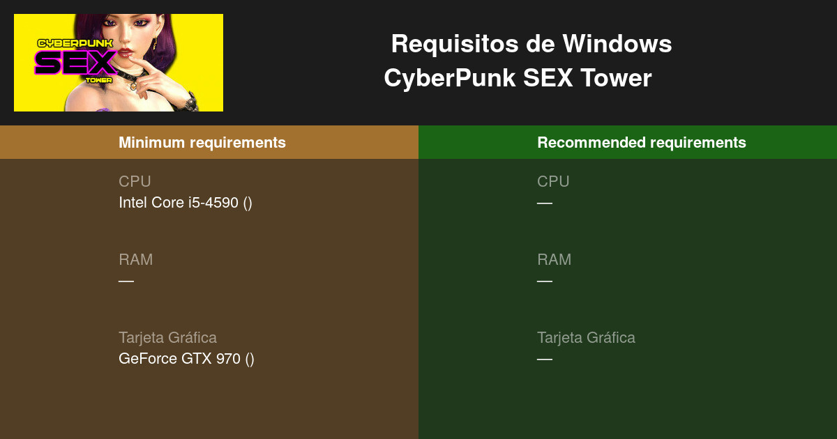 Cyberpunk Sex Tower Requisitos M Nimos Y Recomendados Prueba Tu Pc Hot Sex Picture 8680