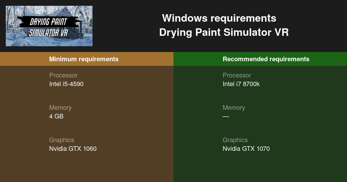 Drying Paint Simulator VR System Requirements — Can I Run Drying Paint