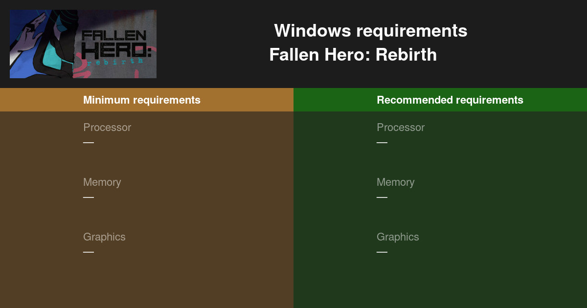 Fallen Hero: Rebirth System Requirements — Can I Run Fallen Hero ...