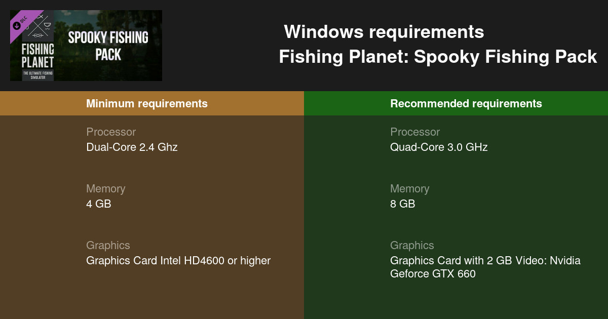 Fishing Spooky Fishing Pack System Requirements — Can I Run