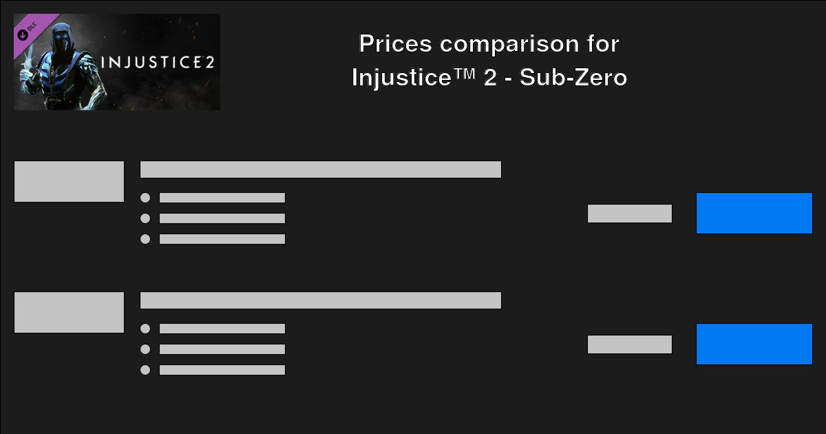 Injustice™ 2 SubZero CD Keys — Buy Cheap Injustice™ 2 SubZero CD