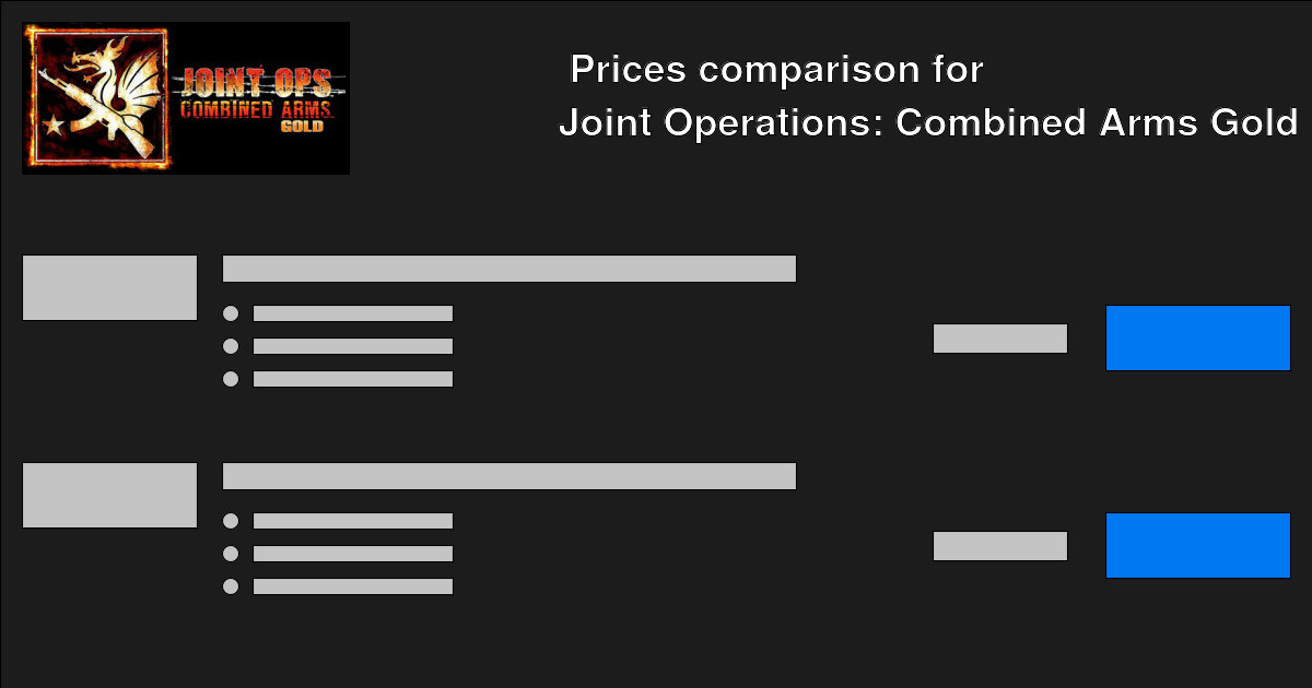 Joint Operations Combined Arms Gold CD Keys — Buy Cheap Joint