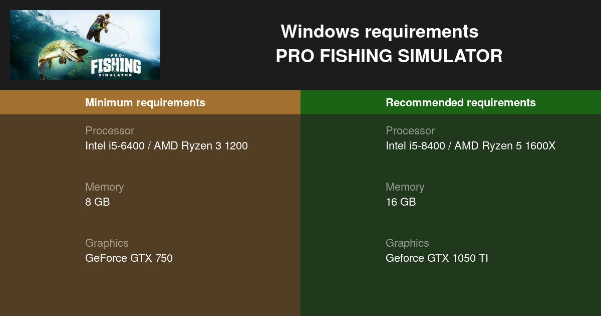 PRO FISHING SIMULATOR System Requirements — Can I Run PRO FISHING SIMULATOR  on My PC?