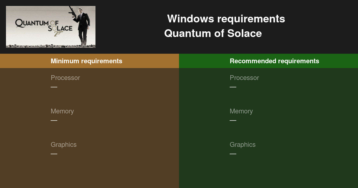 quantum of solace pc work on w10