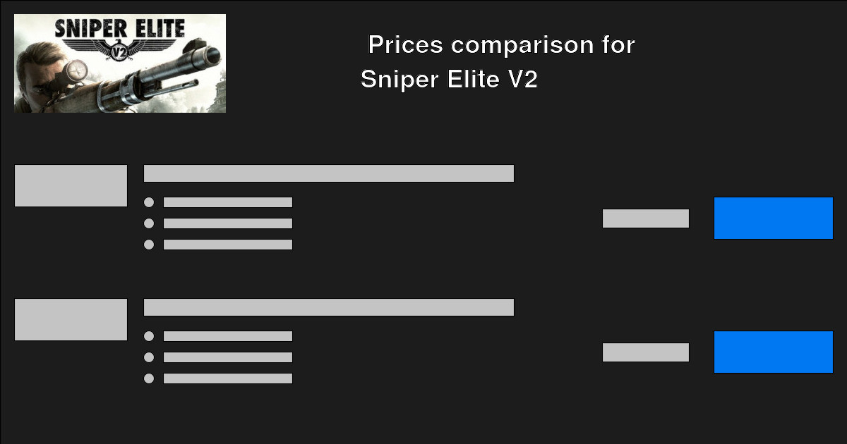 sniper elite v2 price comparison