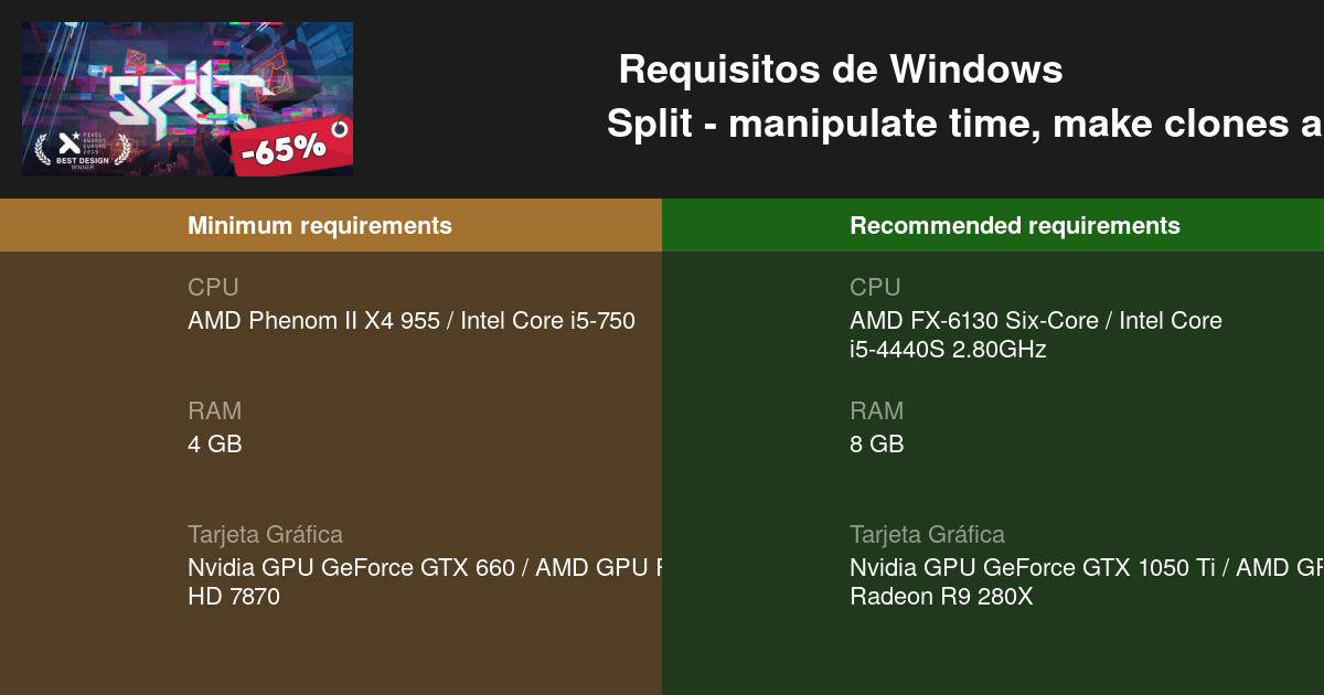 Split Requisitos Minimos Y Recomendados 21 Prueba Tu Pc