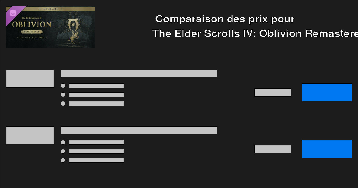 Acheter The Elder Scrolls IV Oblivion Remastered Deluxe Upgrade Pas The Elder Scrolls Iv Oblivion Remastered Deluxe Upgrade Prices Fr 