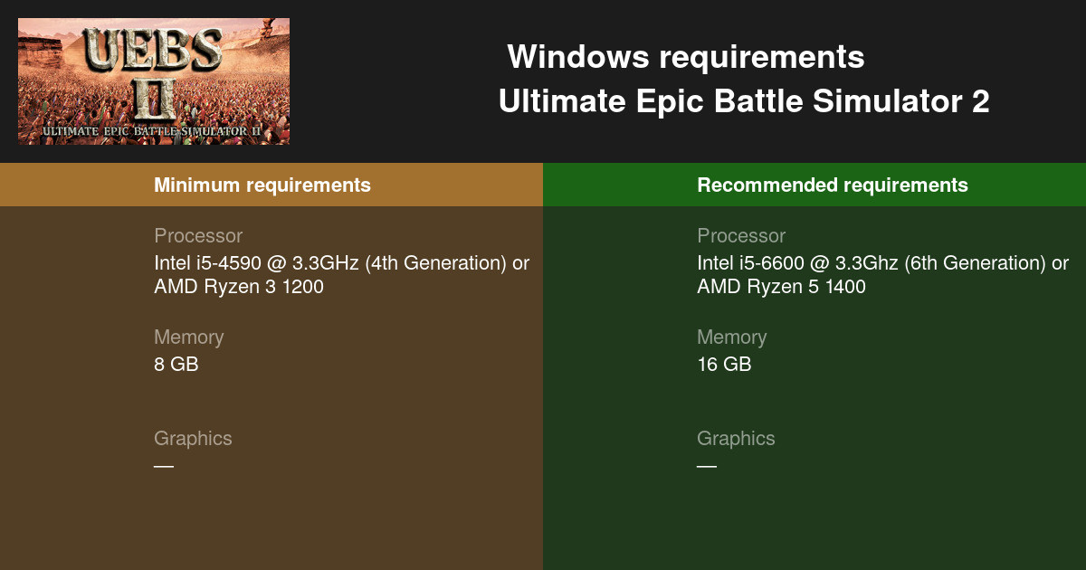 Epic Battle Simulator 2 System Requirements