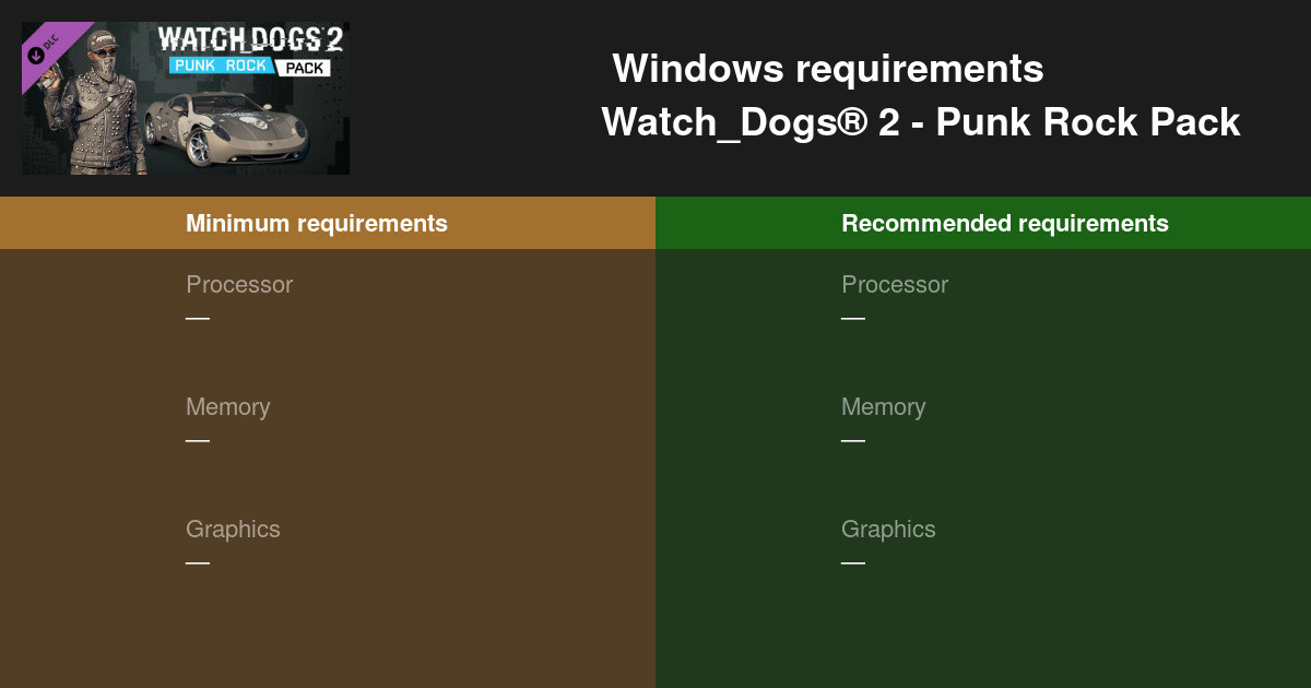 Watch Dogs 2 Punk Rock Pack System Requirements 21 Test Your Pc
