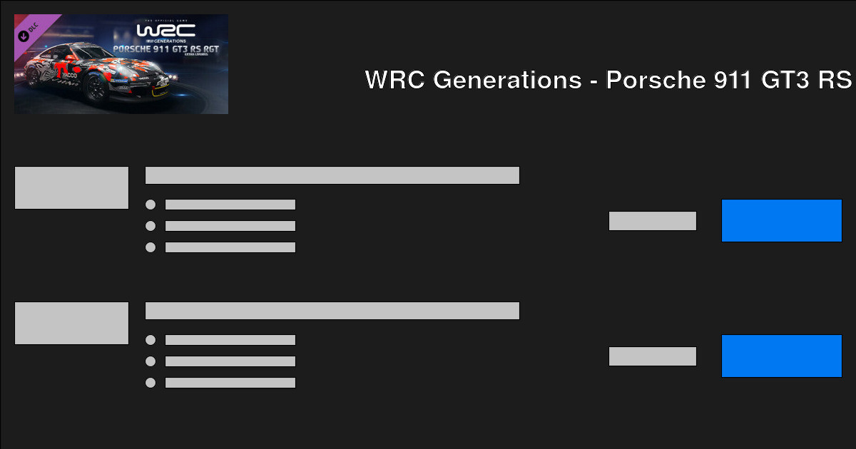 以便宜的价格购买 WRC Generations Porsche 911 GT3 RS RGT Extra liveries 价格比较